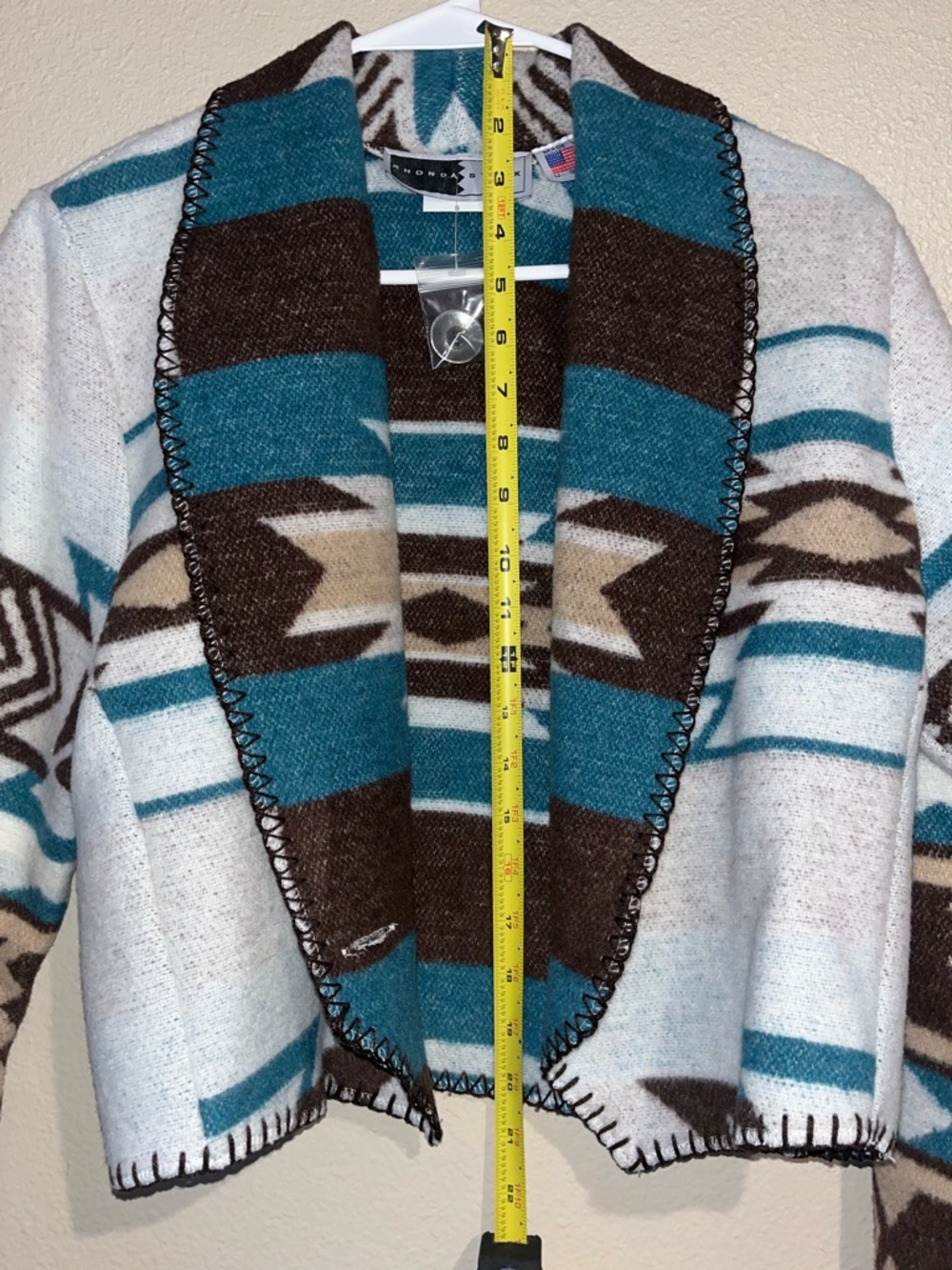 Aztec Pattern Open-Front Cardigan - Picture 4 of 11